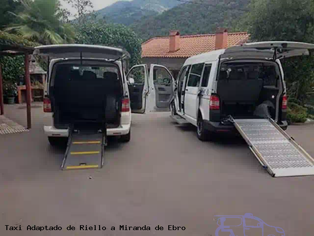 Taxi accesible de Miranda de Ebro a Riello
